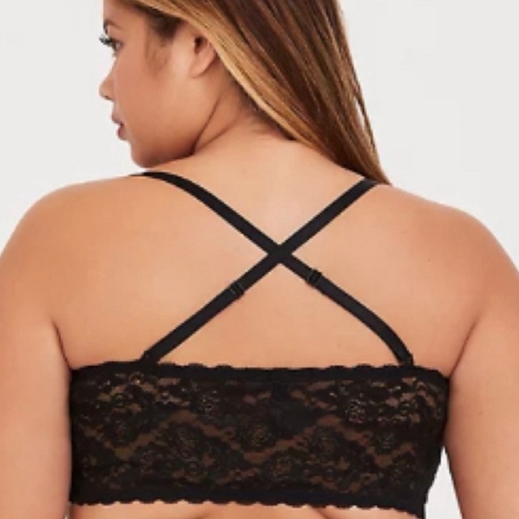 🆕 Black Lace Unlined Bandeau 1X 14 16 NWT Torrid New! - Picture 4 of 7